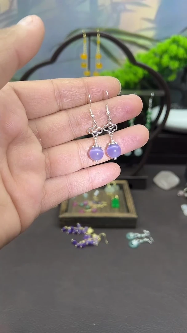 未镶嵌石英质玉耳饰052