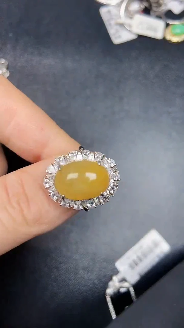 银S925镶嵌戒指翡翠2370