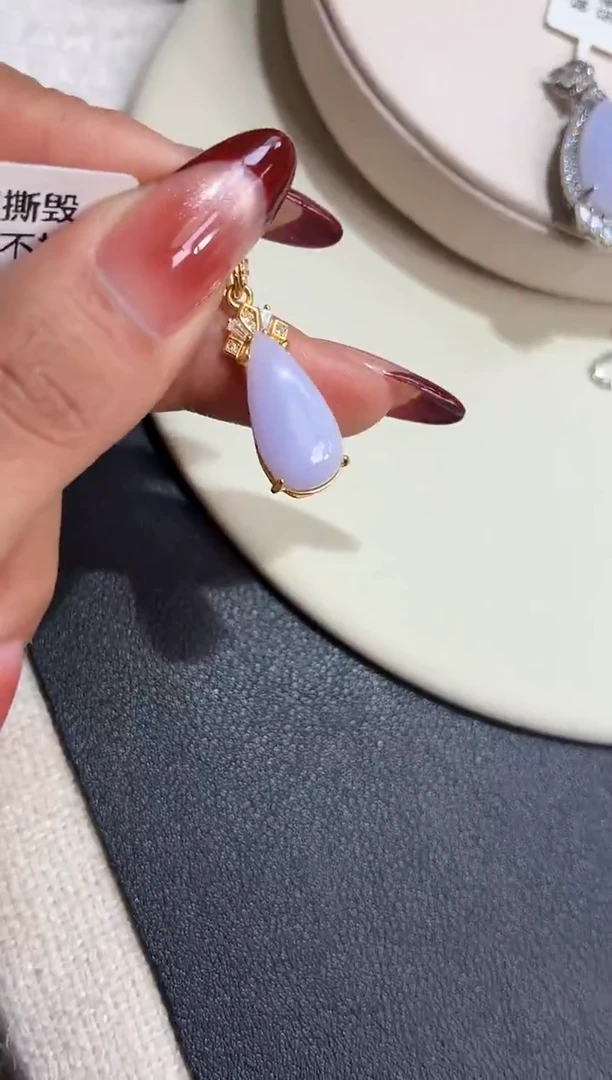 吊坠(不含链)银S925镶嵌翡翠吊坠