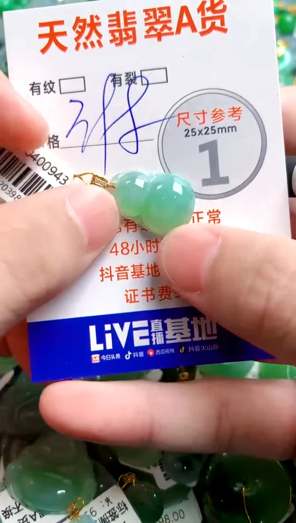 翡翠18K金镶嵌颈饰1036542488
