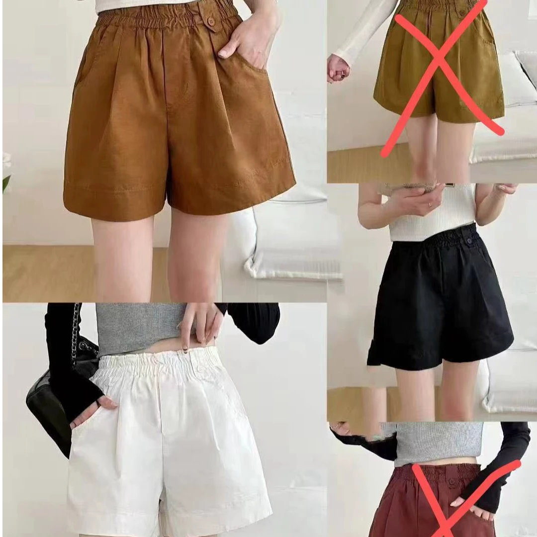 松紧腰头设计短裤