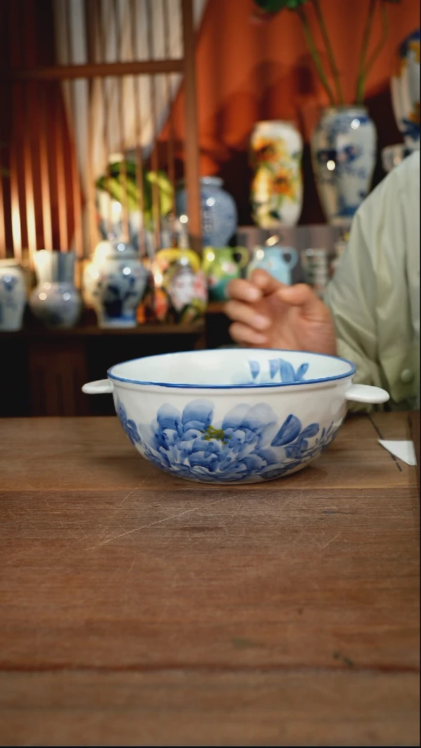 瓷片【简家甄选】景德镇设计师釉下手绘陶瓷餐具