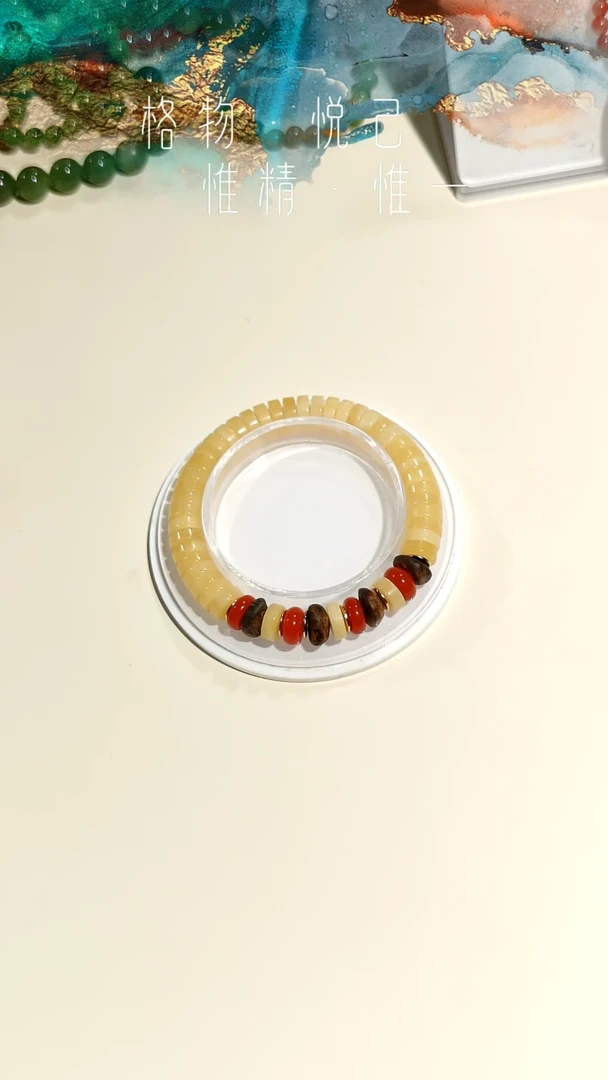 手链蜜蜡银S925镶嵌南红