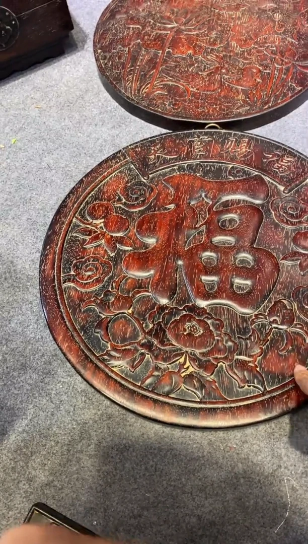 香榧木紫檀拆件雕刻板以直播间实物为准
