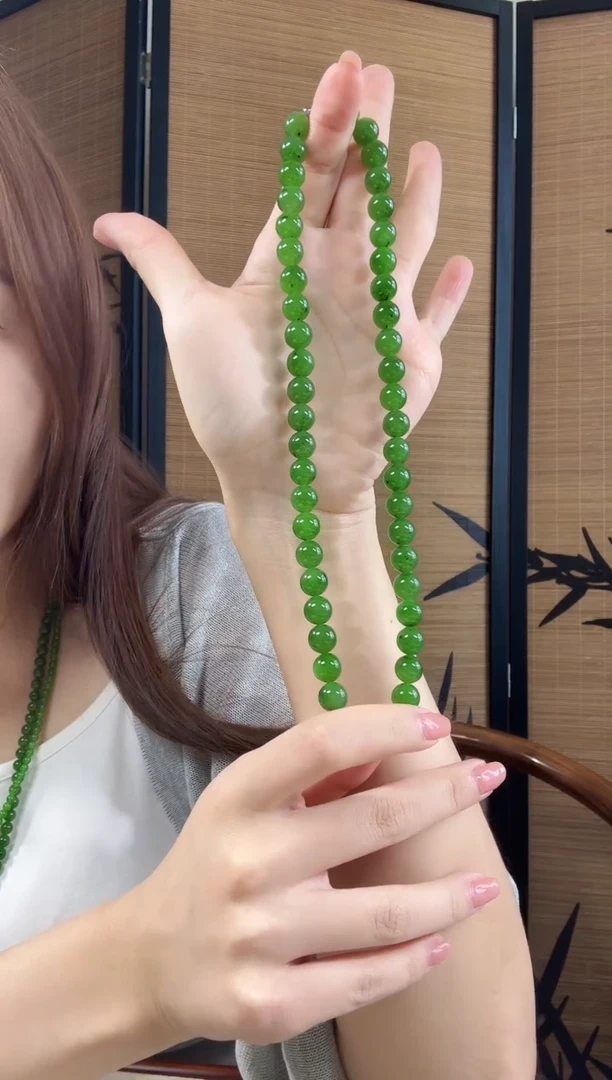 和田玉（碧玉）未镶嵌颈饰9.5辣阳微矿锁骨链