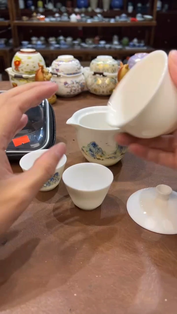 真的很便宜超好看会开片的旅行茶具