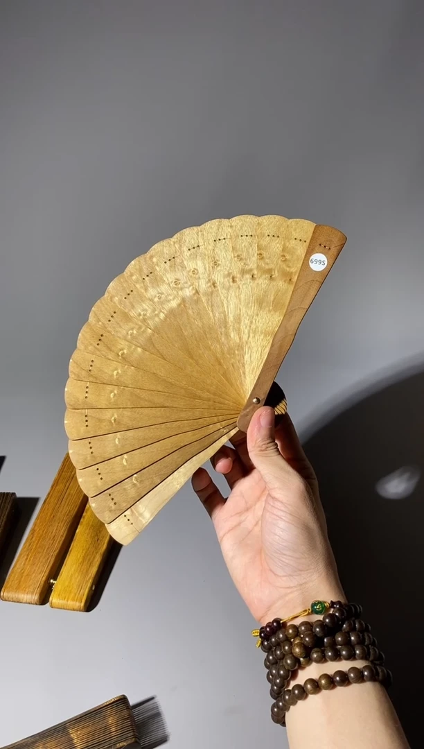 金丝楠699号15cm小叶桢楠扇子掌中扇