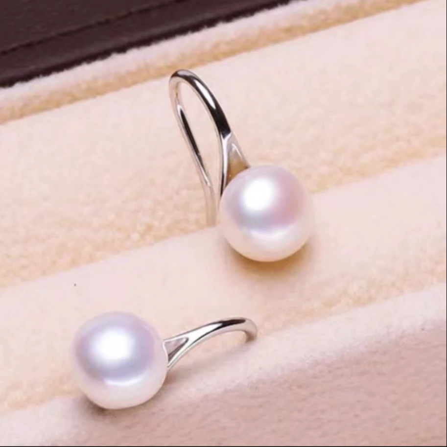 s925银款 白色高跟鞋珍珠耳钩