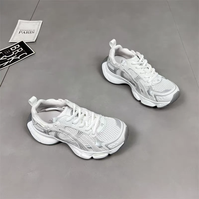 网面透气厚底老爹鞋女2025年新款夏季运动鞋百搭休闲鞋