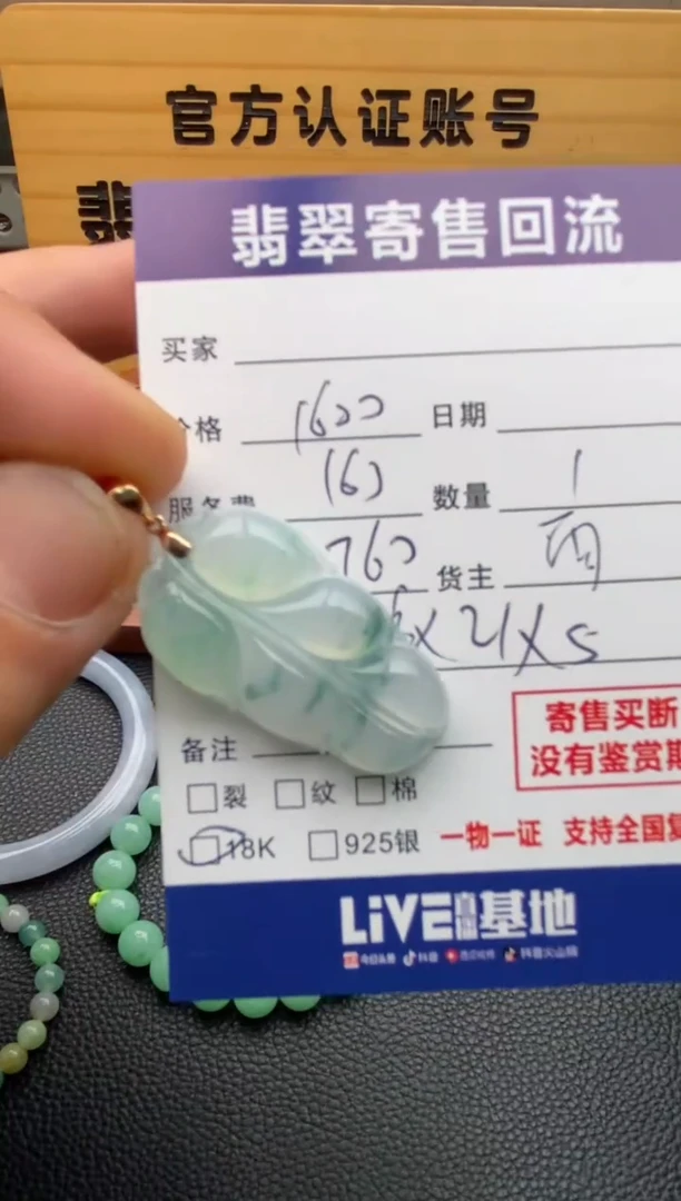 翡翠18K金镶嵌颈饰21014616