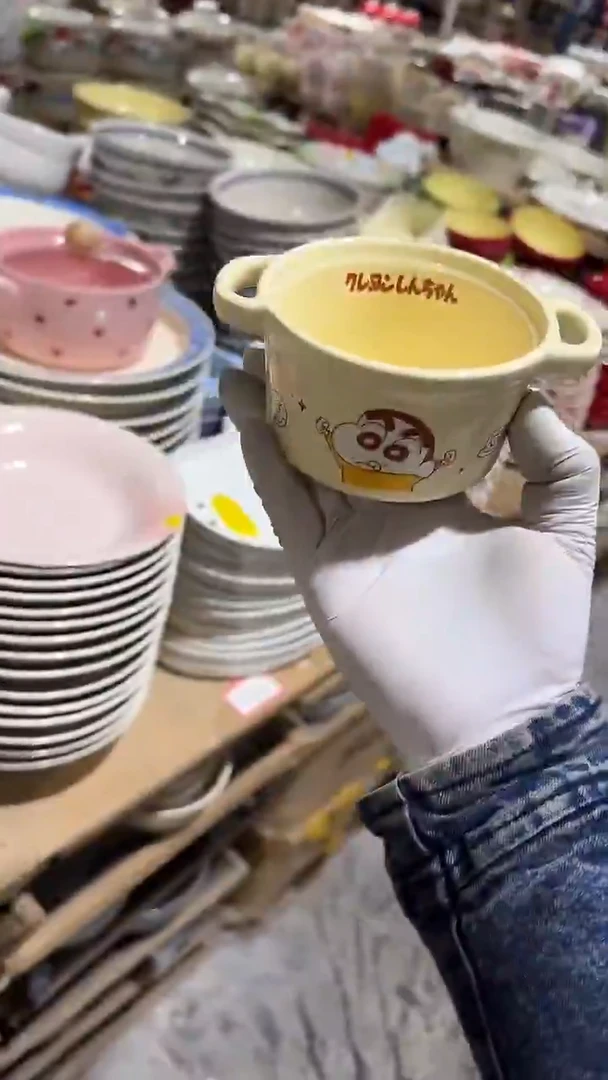 陶瓷双耳碗微瑕 凑满20元包邮