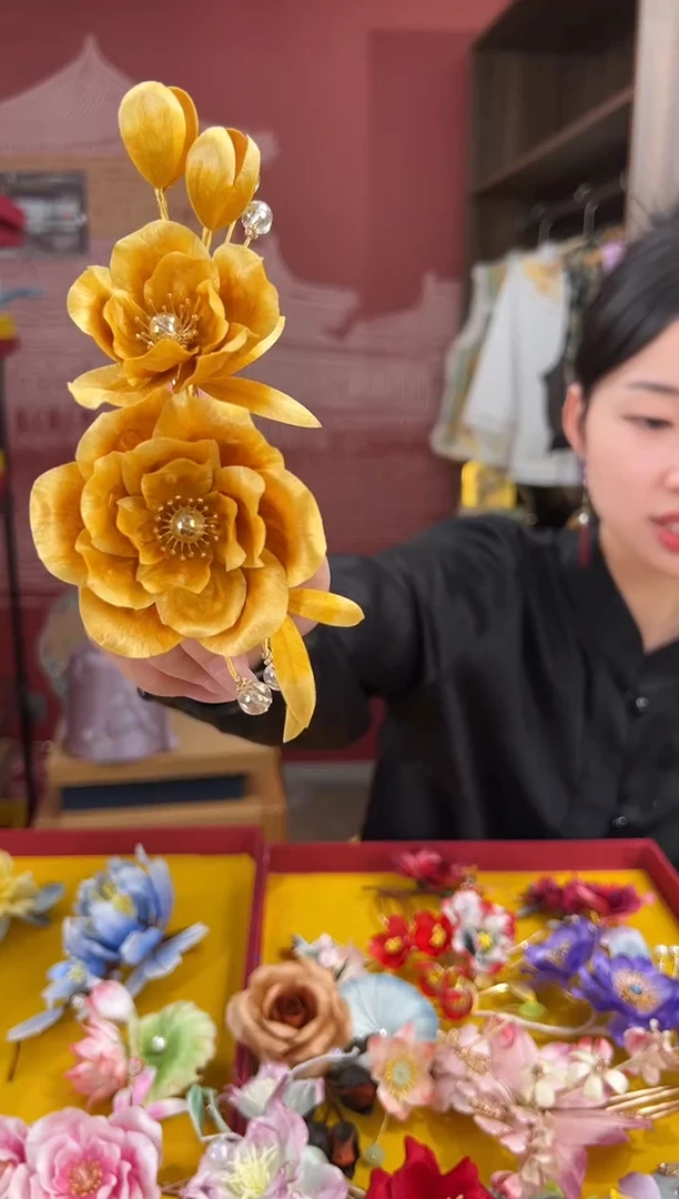 【闪购商品】刺绣非遗绒花（发饰）