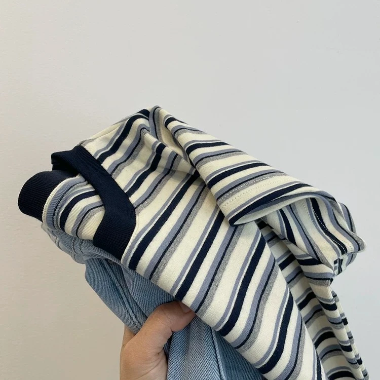 【认准ARRLMORRE品牌】高级配色显白棉T条纹短袖