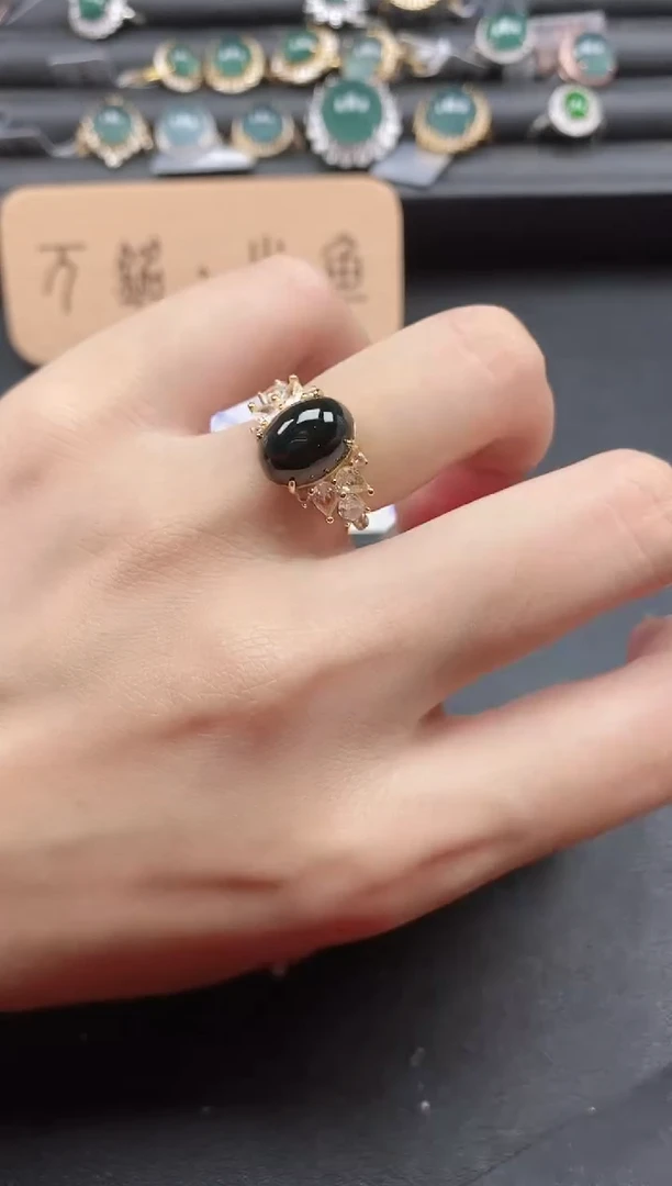 翡翠戒指银S925镶嵌51511