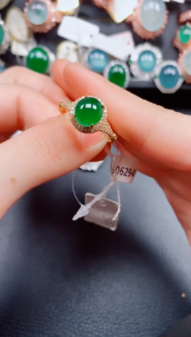 银S925镶嵌戒指翡翠翡翠