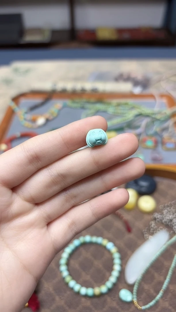 未镶嵌绿松石挂件松石兔子配饰GW