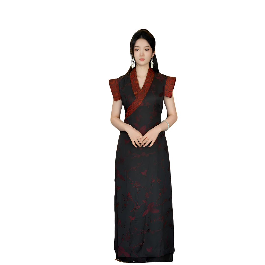 【匠心高订】宋锦拼接长藏袍外套403999