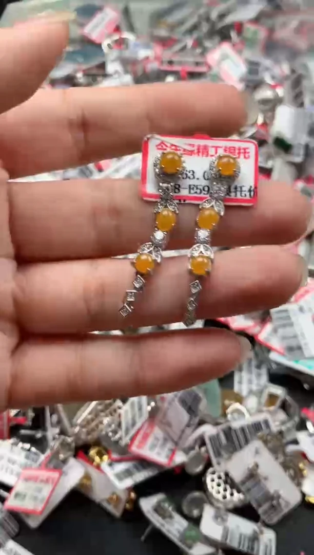 银S925镶嵌戒指翡翠天然A货缅甸翡翠