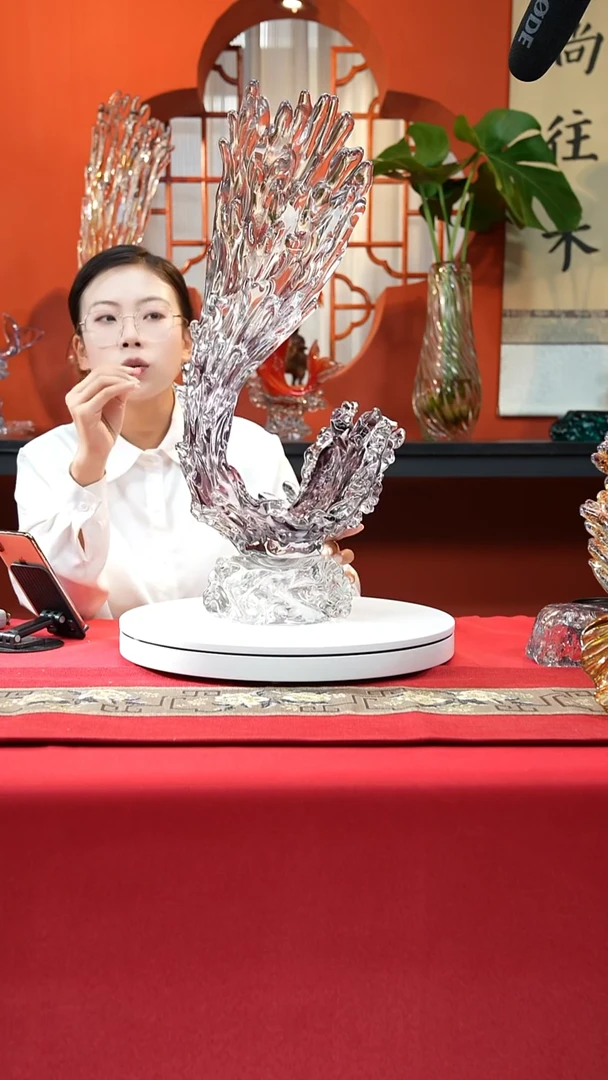 手工艺品琉璃紫色风生水起