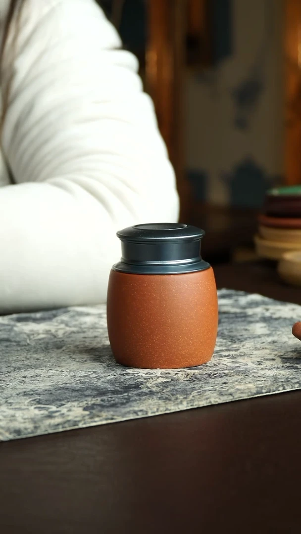 茶杯紫砂23号 特惠茶叶罐30克 宜兴紫砂原矿作品