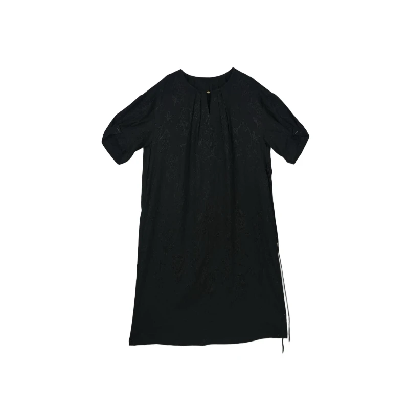 桑蚕丝冠乐绉连衣裙JD-8k098