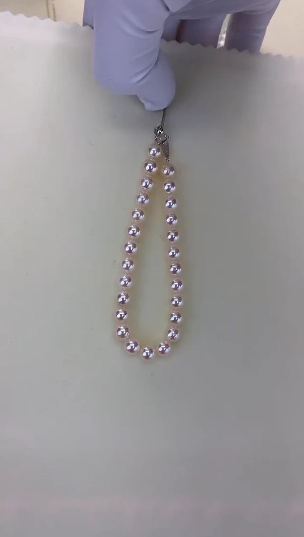 银S925镶嵌DA海水珍珠 GD231 6-7 akoya手链