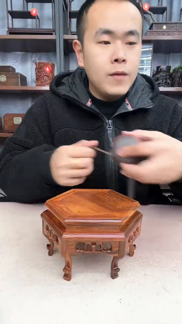 【闪购商品】乌木类端景台小李子红木工艺品2811