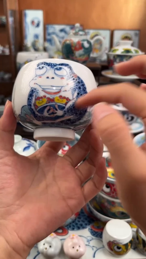 昨明青花金蝉蛋杯直播间福利价