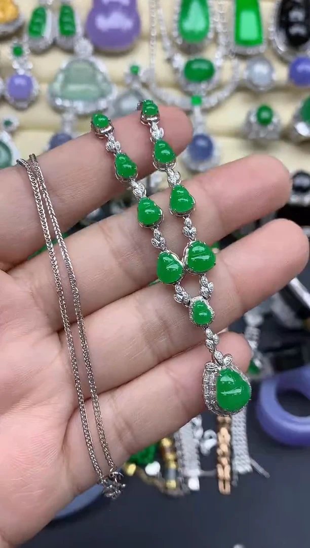 【闪购商品】翡翠颈饰18K金镶嵌631--中国好珍宝