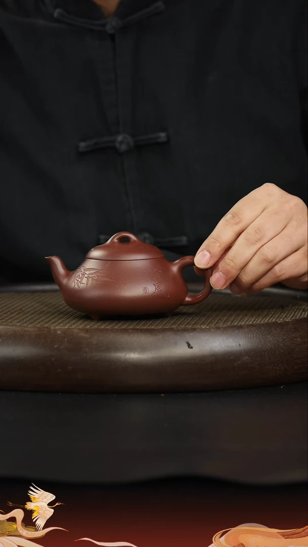 茶壶紫砂底槽清 汉棠石瓢