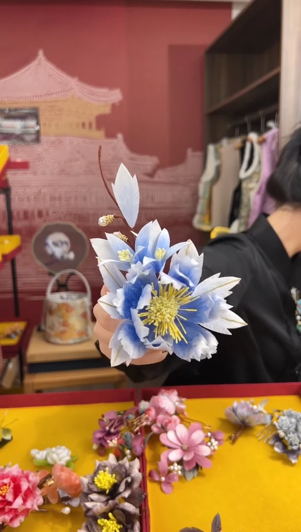 【闪购商品】刺绣非遗绒花（发饰）