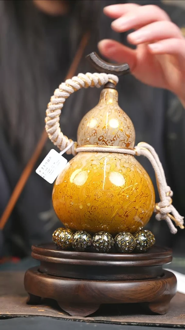 【闪购商品】YQ170漆艺酒葫芦不包手串及旋转底座