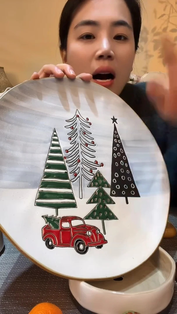 【闪购商品】瓷片11英寸异形盘 微瑕介意勿拍