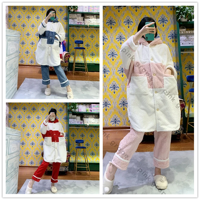 HY2078166 秋冬季休闲连帽开衫女士睡衣简约舒适可外穿家居服