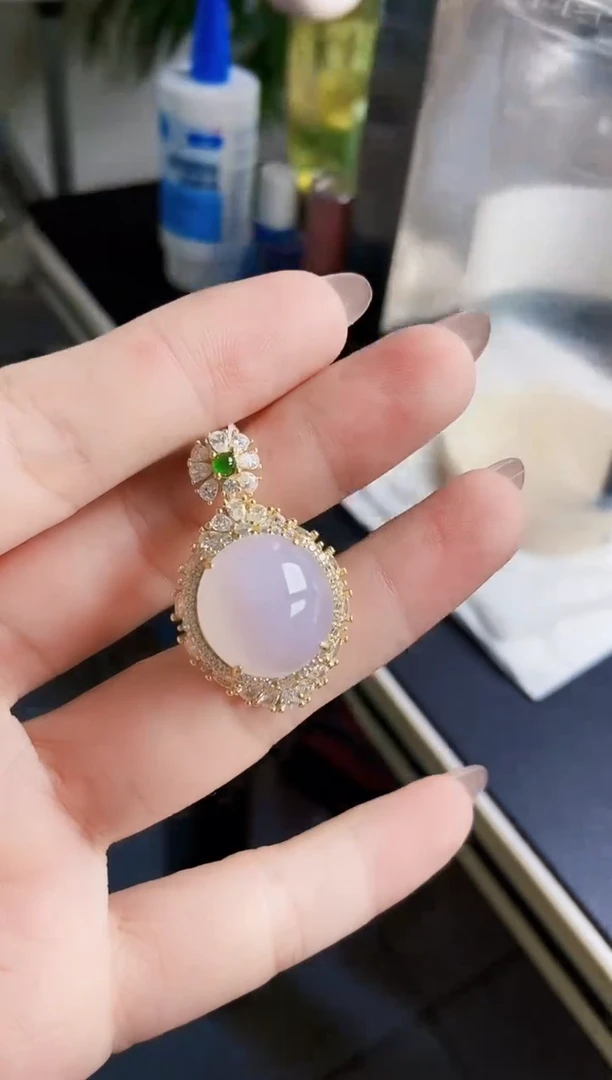 翡翠银S925镶嵌颈饰12