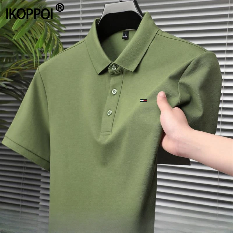 高端潮牌POLO衫男2025夏季新款纯色商务休闲半袖T恤宽松凉感上衣