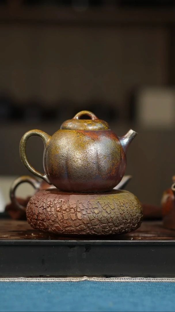 茶壶紫砂宁**远微瑕柴烧紫砂天青海棠