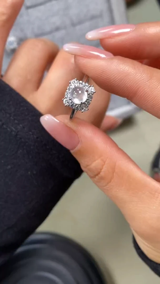 【闪购商品】翡翠戒指银S925镶嵌9220