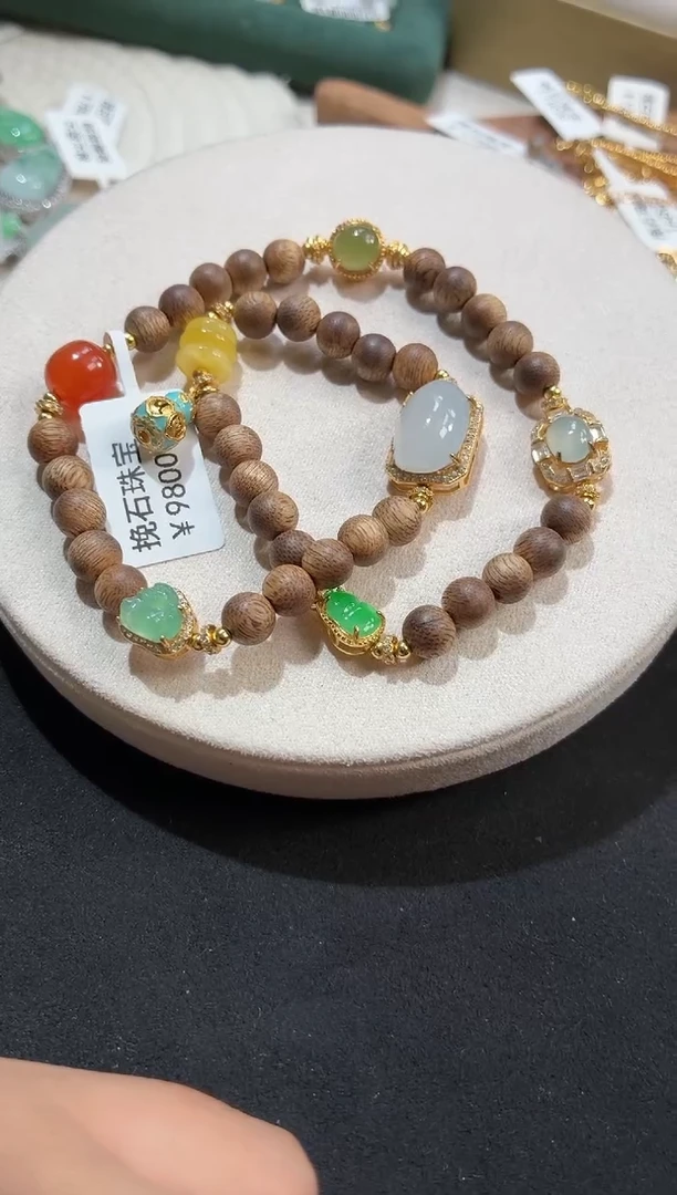 银S925镶嵌手串翡翠手串