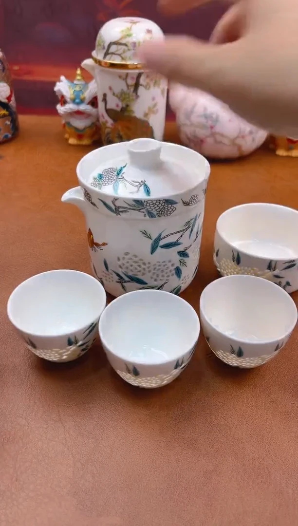 陶瓷茶具摆件旅行套组