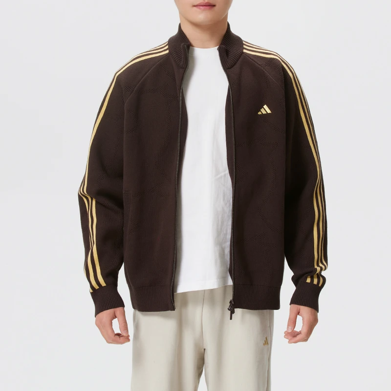 adidas阿迪达斯马年限定针织夹克男装2026新年款三条纹外套KE4060