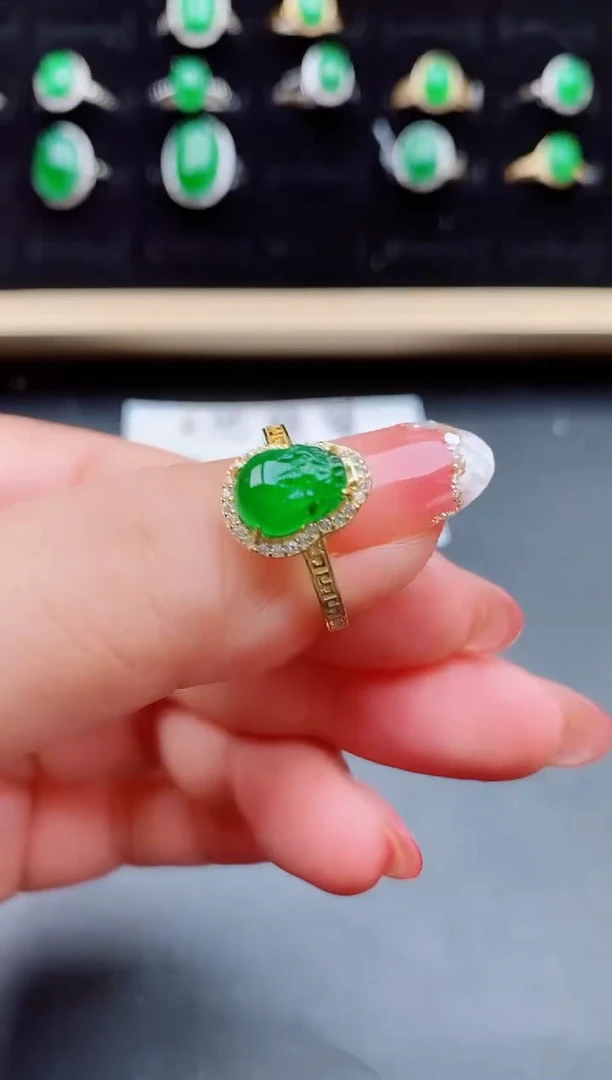 【闪购商品】翡翠戒指银S925镶嵌80800