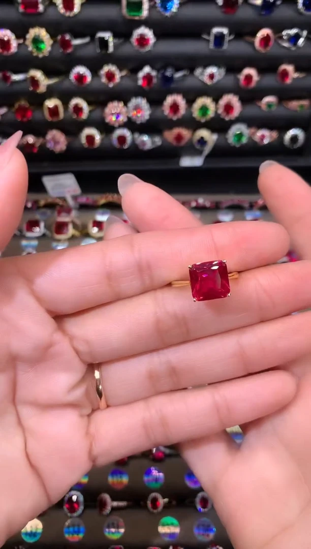 【闪购商品】红宝石戒指银S925镶嵌10金