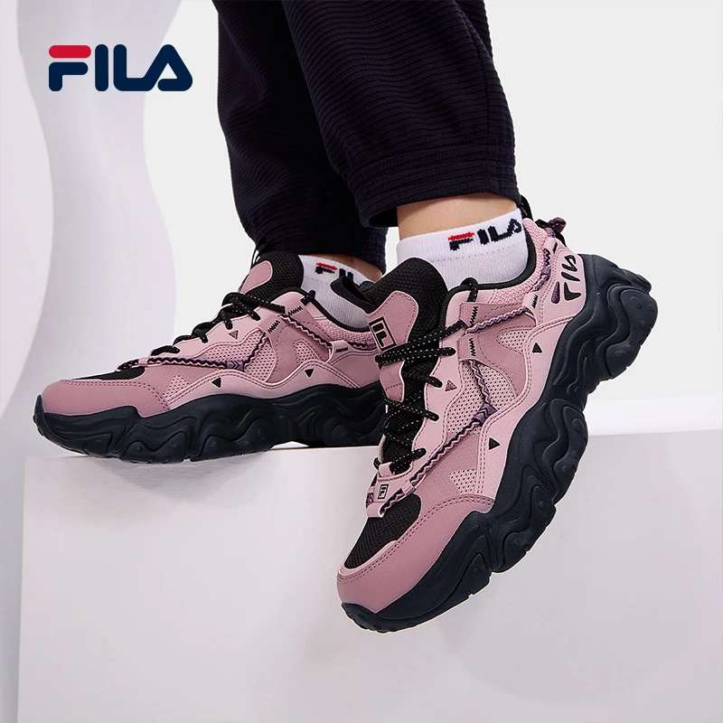 【流光风】【猫爪5代】斐乐2025秋冬款女鞋网面休闲运动鞋增高老爹鞋