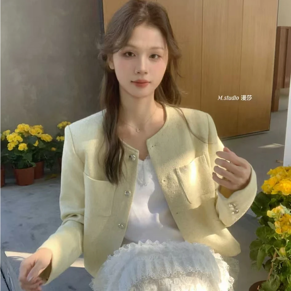 2025春上新极简百搭简约小香短外套 女