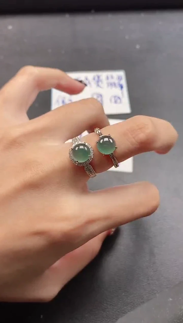 银S925镶嵌戒指翡翠51511