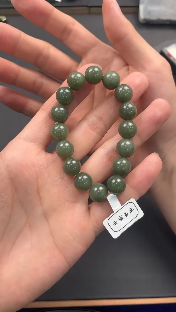 未镶嵌手串和田玉若羌李保国矿手串卡12微色差