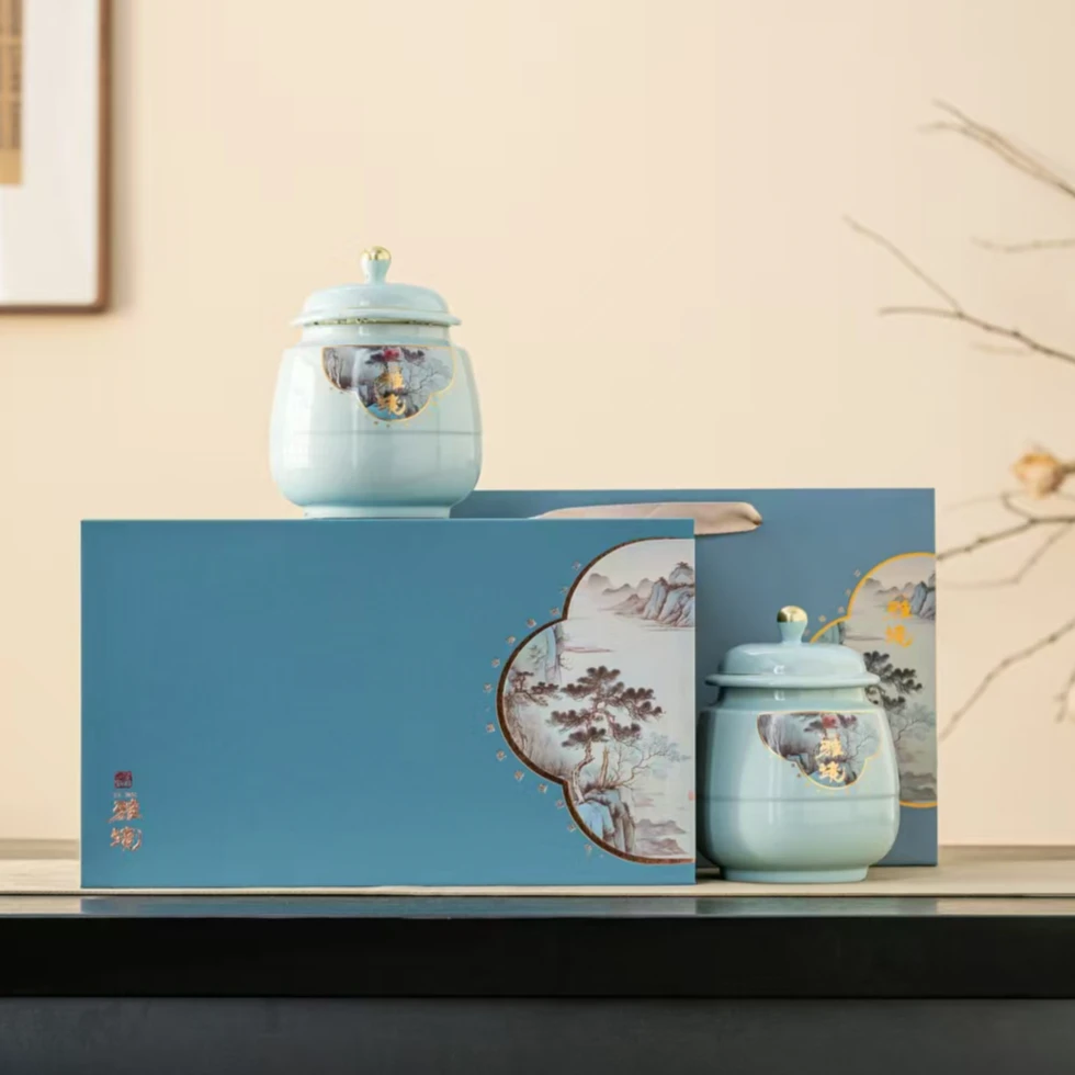 蓝色【雅境/大道至简】双瓷罐 安溪铁观音礼盒装 两款随机