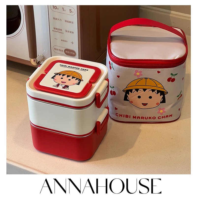 ANNAHOUSE不锈钢多层饭盒小丸子饭盒大容量带饭家饰软装搭配CC