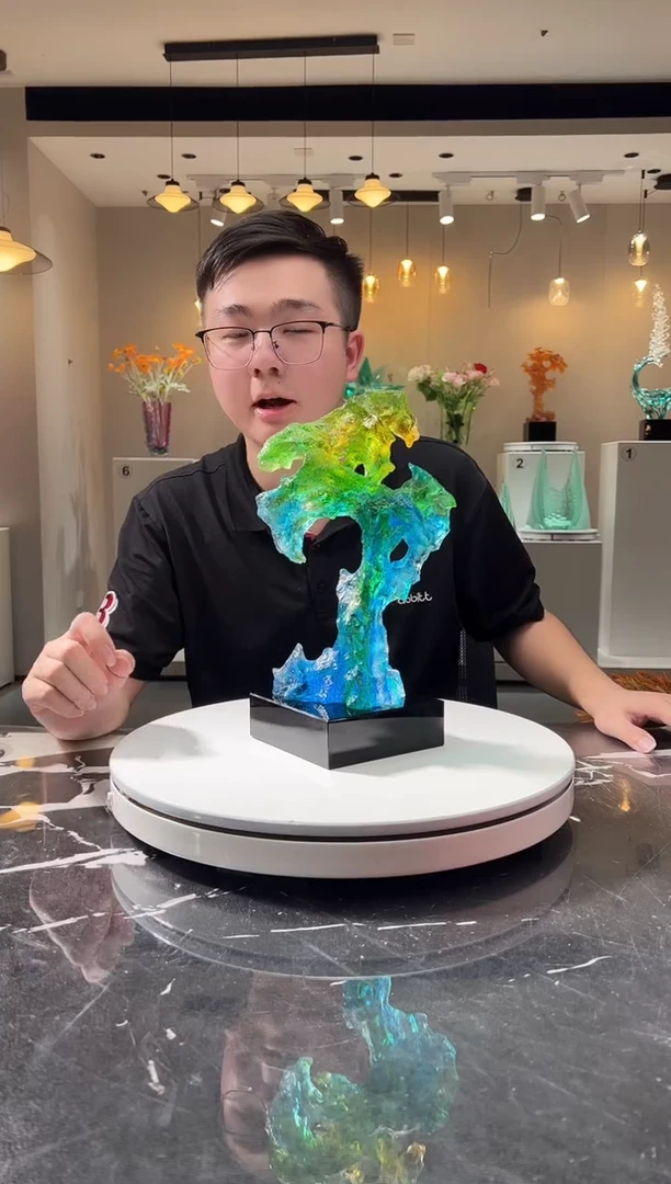 摆件巴比特美学-蓝绿色中号太湖石